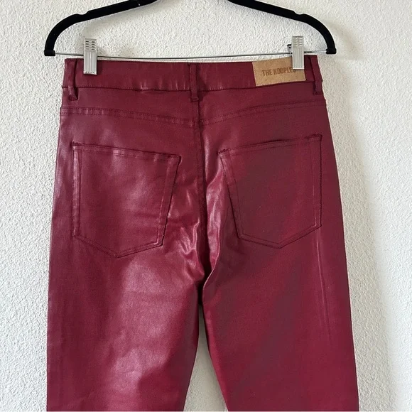 The Kooples Coated Denim High Waist Jeans Women’s 29 NWT Red Stretchy Rockstar